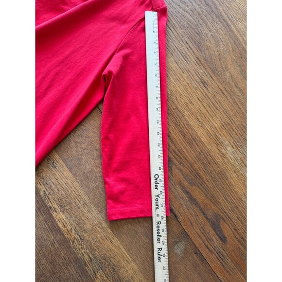 Lands End Womens Shirt LP Red Button-Back Tunic 3/4 Sleeves Heavy Knit - Picture 8 of 9